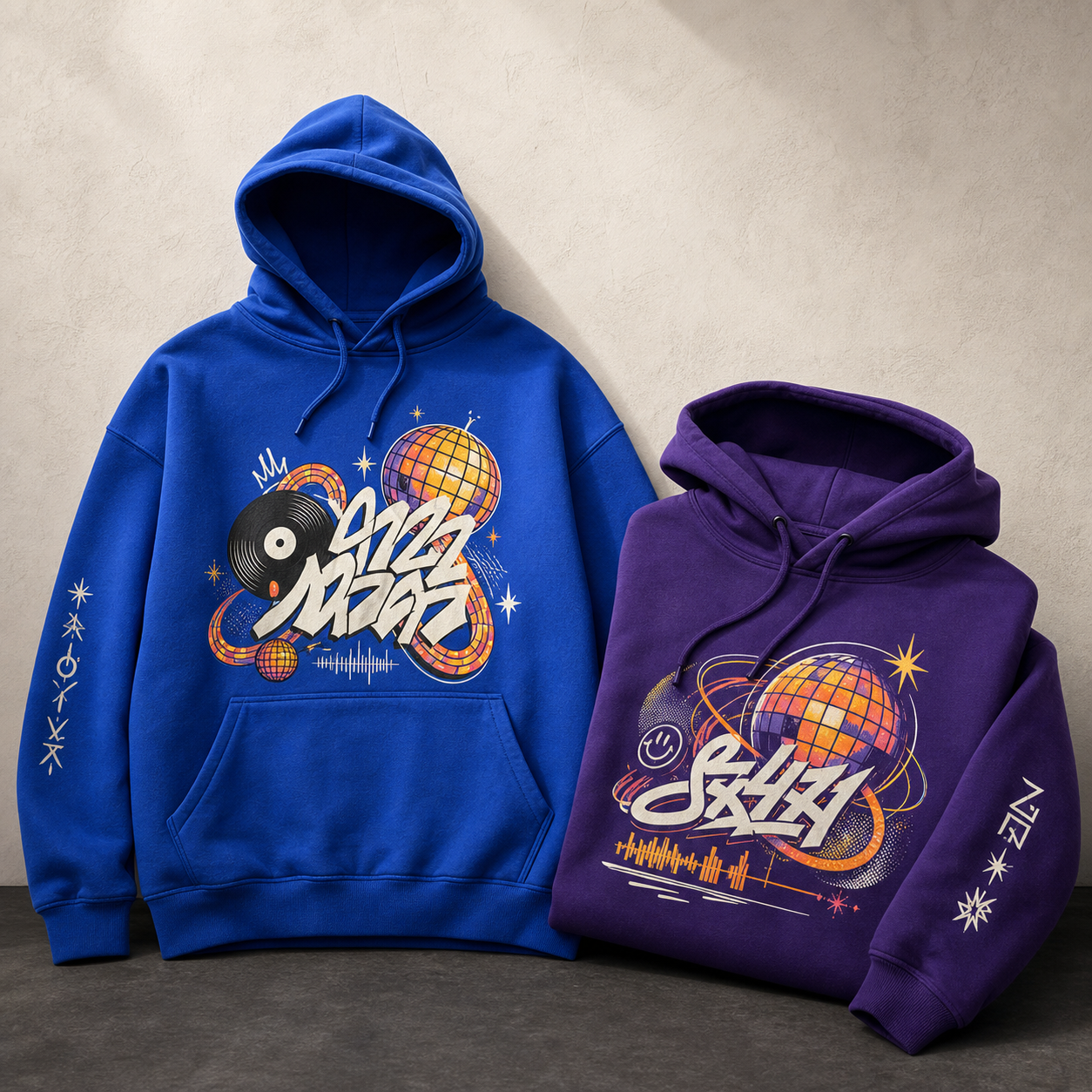Bunte personalisierte Hoodies mit Streetwear-Print